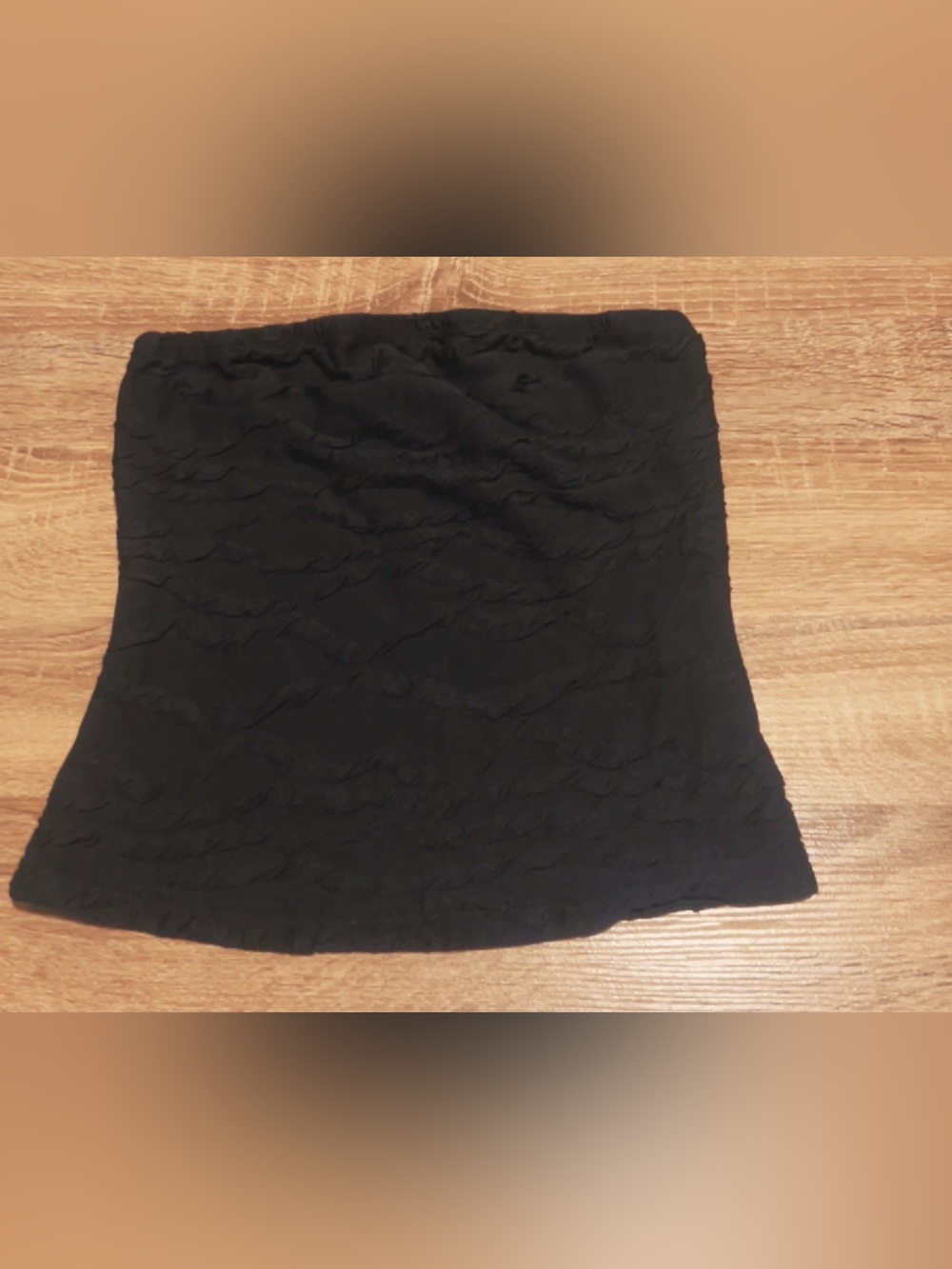 Black Textured Women's Tube Top Unbranded